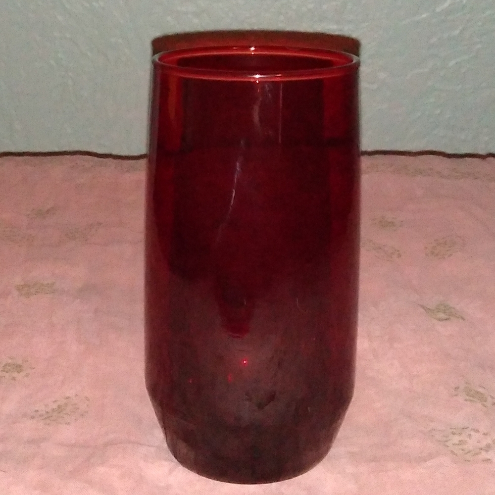 🪷SALE Vintage Royal Ruby Red Ice Tea Glass Anchor Hocking Drink Glasses Barware